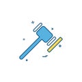 Court hammer of justice justice law and order order of court icon vector design