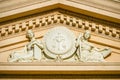 Court house pediment with bas-relief