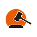 Court judge hammer vector logo icon