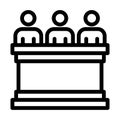 Court Jury Vector Thick Line Icon For Personal And Commercial Use