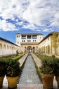 The Court of la Acequia. Generalife. Royalty Free Stock Photo