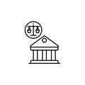court, law, justice court line icon. Elements of protests illustration icons. Signs, symbols can be used for web, logo, mobile app Royalty Free Stock Photo