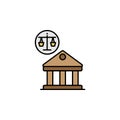 court, law, justice court line colored icon. Elements of protests illustration icons. Signs, symbols can be used for web Royalty Free Stock Photo