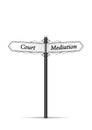 Court mediation waymark isolated on the white background vertical vector