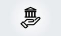 Court, Museum, Bank, University house building ,hand icon, logo. classic Greek columns vector illustration