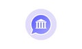 Court, Museum, Bank, University house building icon, logo. classic Greek columns, vector illustration