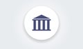 Court, Museum, Bank, University house building icon, logo. classic Greek columns, vector illustration