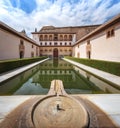 Court of the Myrtles in Comares Palace at Nasrid Palaces of Alhambra - Granada, Andalusia, Spain Royalty Free Stock Photo