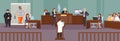 Court hearing vector