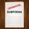 Court Subpoena Report Represents Legal Duces Tecum Writ Of Summons 3d Illustration