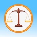 Court Symbol, Scales Flat Vector Illustration