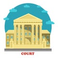 Court or tribunal, courthouse entrance exterior Royalty Free Stock Photo