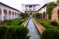 Court of the Water Channel at Generalife. Granada Royalty Free Stock Photo