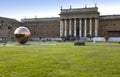 Court yard in Vatican. Sculpture the globe in court yard on September 20, 2010 in Vatican, Rome, Italy Royalty Free Stock Photo