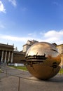 Court yard in Vatican. Sculpture the globe in court yard on September 20, 2010 in Vatican, Rome, Italy Royalty Free Stock Photo