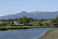 Courtenay river view towards the mountains Royalty Free Stock Photo