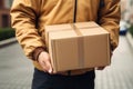 Courteous Hands delivery man parcel. Generate Ai