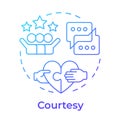 Courtesy blue gradient concept icon Royalty Free Stock Photo