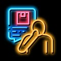 courtesy company employee neon glow icon illustration