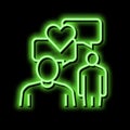 courtesy soft skill neon glow icon illustration