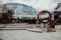 Courthouse of Arlon, Province of Luxembourg, Belgium. View of the exterior, modern glass architecture. Historic building of the ci