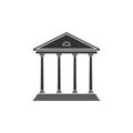 Courthouse building icon isolated. Building bank or museum. Flat design