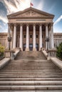 courthouse exterior with steps and pillars Royalty Free Stock Photo