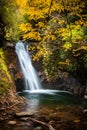 Courthouse Falls slides gently into the lower pool in autumn Royalty Free Stock Photo