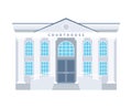 Courthouse flat building icon