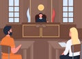 Courthouse flat color vector illustration