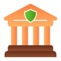 Courthouse flat icon. Bank color icons in trendy flat style. Greek architecture gradient style design, designed for web
