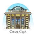 Courthouse front or facade. Central court building Royalty Free Stock Photo