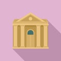 Courthouse institution icon, flat style Royalty Free Stock Photo