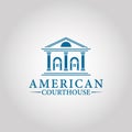 Courthouse states of America vector logo design inspiration