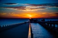 Courtney Campbell Bridge Sunset Royalty Free Stock Photo