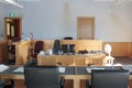 Courtroom with benches and stand Royalty Free Stock Photo