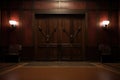 courtroom doors slightly ajar Royalty Free Stock Photo