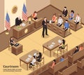 Courtroom Isometric Illustration