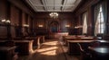 A Courtroom From the Last Century Court room Royalty Free Stock Photo