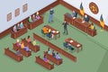 Courtroom process, court judge, prosecutor, lawyer