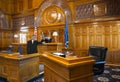 Courtroom Template, Witness Stand, Law, Lawyer, Judge Royalty Free Stock Photo