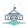 Mix icon for Courts, balance and courthouse Royalty Free Stock Photo