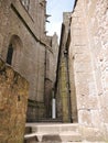 Courtyard of abbey mont saint-michel in Normandy Royalty Free Stock Photo