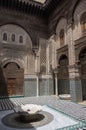 Courtyard of Al-Attarine Madrasa is a madrasa in Fez medina in M
