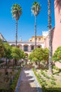 Courtyard at the Alcazar, Seville, Andalucia, Spain Royalty Free Stock Photo