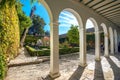 Courtyard of Alhambra palace. Granada, Andalusia, Spain Royalty Free Stock Photo