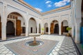 Courtyard in ancient Bahia Palace in Marrakesh. Morocco, North Africa