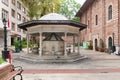 Courtyard of Arap Mosque, formerly a Roman Catholic church, suited in Karakoy Istanbul, Turkey