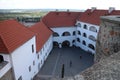 Courtyard with arcade in Palanok castle in Mukachevo