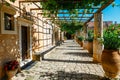 The courtyard of Arkadi Monastery on Crete Royalty Free Stock Photo